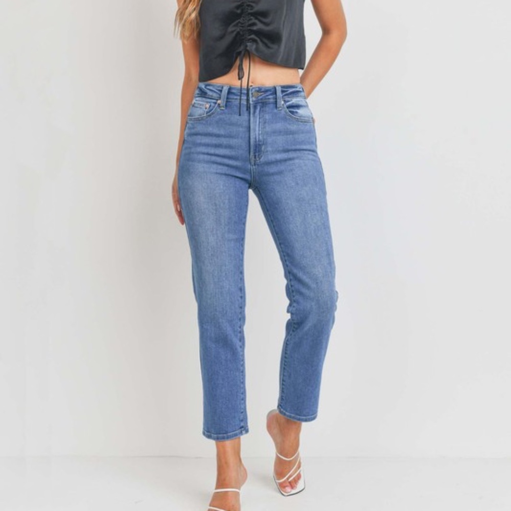 Just USA High Rise Classic Slim Straight Jean